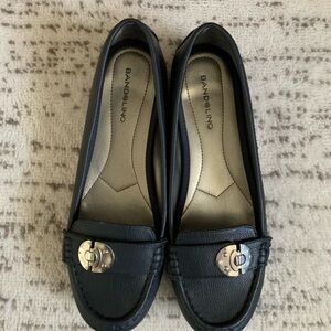 Bandolino Navy Blue Leather Slip-On Loafers Sz9M